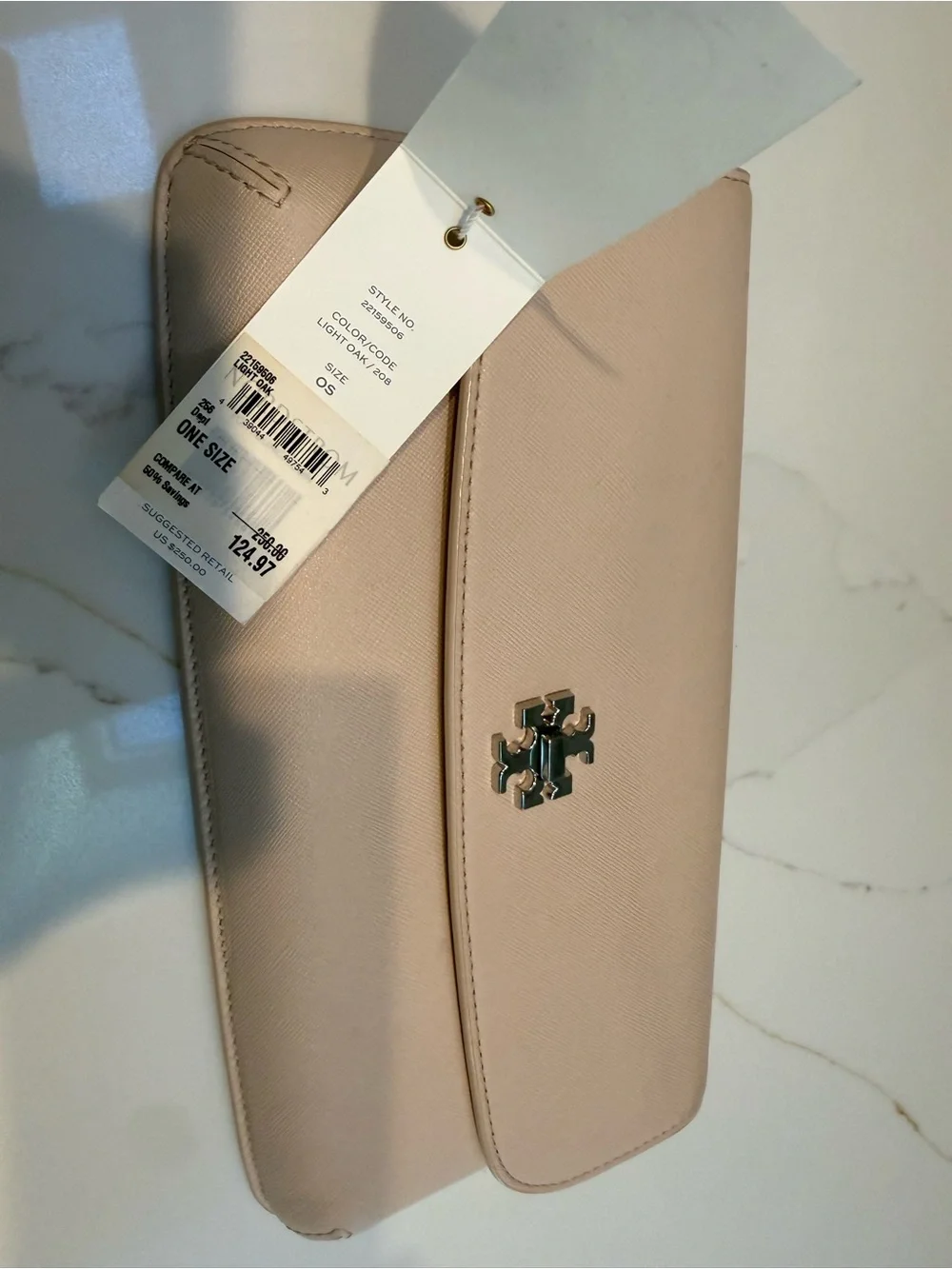 Tory Burch Light Pink Saffiano Leather Clutch